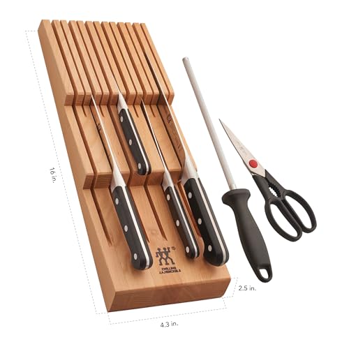 Image of ZWILLING Pro 7-pc Knife Block Set with In-Drawer Knife Tray