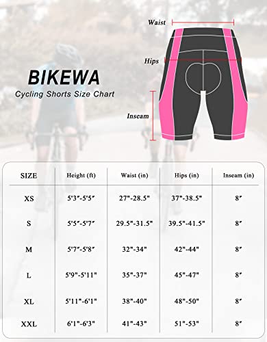 Women's 4D Padded Bike Shorts Cycling Padding Riding Bicycle Road Mountain Biking Spinning Cycle Spin Shorts For Women With Zipper Pockets(Rosy,M) #TOP6