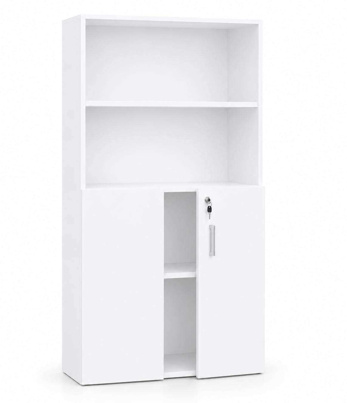 Genérico OFILIKE. Armario de Oficina con Puertas Bajas y 4 Estantes. Armario Archivador con Llave. Capacidad para Oficna y Despacho - 160x90x42 cm (Blanco)