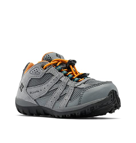 Columbia Redmond Waterproof Hiking Shoe, Titanium Grey Steel/Gold Amber, 4 US Unisex Big Kid