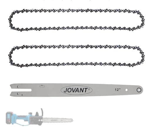 JOVANT 12 Inch Chainsaw Chain and Bar Combo, 62 Drive Links, 1/4 Inch Low Profile