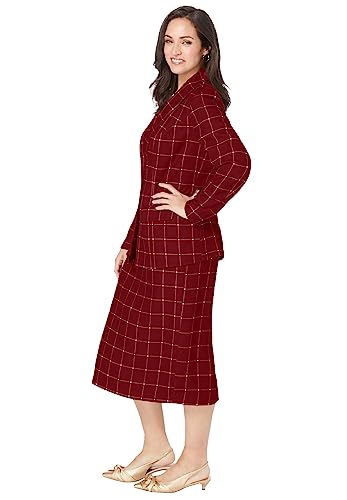 Jessica London Women's Plus Size Single-Breasted Skirt Suit Set - 18, Black #TOP3