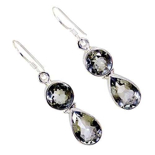 Boucles d'oreilles améthyste verte en argent 925 de créateur - 3