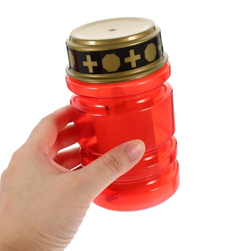 Velas LED de tumba y decoración religiosa exterior en color rojo texturizado 4