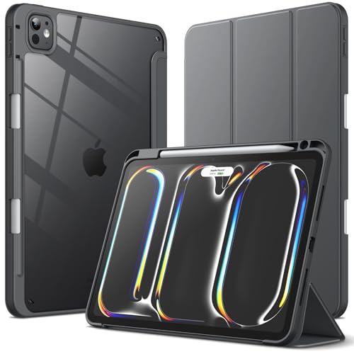 JETech Case for iPad Pro 11-Inch M4 2024 (5th Generation) with Pencil Holder, Clear Transparent Back Shell Slim Stand Shockproof Tablet Cover, Auto Wake/Sleep (Space Gray) JETech Case for iPad Pro 11-Inch M4 2024 (5th Generation) with Pencil Holder, Clear Transparent Back Shell Slim Stand Shockproof Tablet Cover, Auto Wake/Sleep (Space Gray)