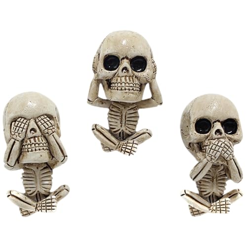 Image of GLEAVI Skull Car Vent Clips 3Pcs Car Air Vent Clip Skull Car Charms Car Air Freshener Accessories Automotive Interior Decoration Halloween Car Decorations Interior for Men Women, Beige
