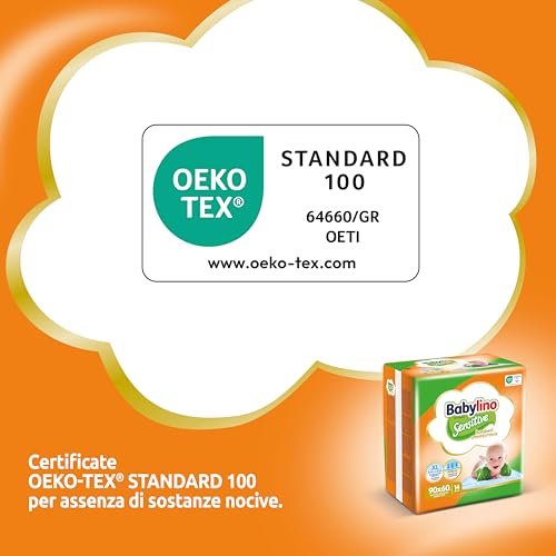 Babylino Sensitive Teli Cambio 90x60cm, Traversine letto con assorbenza extra, 14 Unità - 3