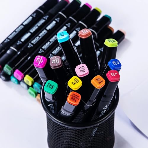 Estojo 60 Cores Caneta Ponta Dupla Marcador Touch Permanente Canetinha para Desenho Lettering Profis
