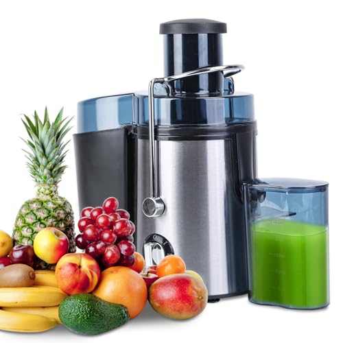 Image of Moclever 1000W Centrifugal Juicer Machine for Fruits & Vegetables C Juice Extractor with 2-Speed Control, 2.6± Wide Feed Chute, 17Oz Juice Cup & 54Oz Pulp Collector, Easy to Clean Electric Juicer