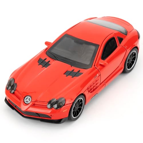 Auto de juguete a escala 1:32 con luz y sonido rojo miniatura 1
