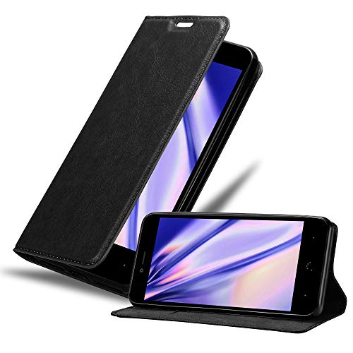 Cadorabo Funda Libro para BQ Aquaris U/U Lite en Negro Antracita - Cubierta Proteccíon con Cierre...