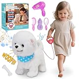 Walking Puppy Dog Toys, Plush Electronic Interactive Stuffed Dog Toys for Kids, Walking/Repeating/Barking/Tail Wagging Samoyed, Ideas Toddlers, Christmas, Birthday Gift for Girls Boys 3/4/5/6 Year Old