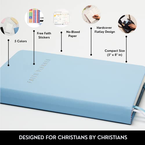 2023 Christian Planner, Bible Journal & Prayer Journal | Daily Christian Planner 2023 For Women & Men With Weekly & Monthly Planning | Perfect Christian Gift, Christian Journal & Bible Planner | 12 Month A5 Size (Periwinkle Blue) #TOP2