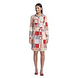 Lange Ärmel Lands\' End Damen Kleid aus Baumwoll-Modal-Jersey, Knopfleiste - - X-Groß