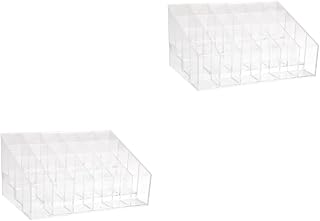FRCOLOR 2 Peças Rack De Exibição De Batom Rack De Exibição De Acrílico Risers Organizador De Exibição De Batom Lápis De Sobrancelha Suporte De Exibição De Batom Suporte De Batom Caixa De