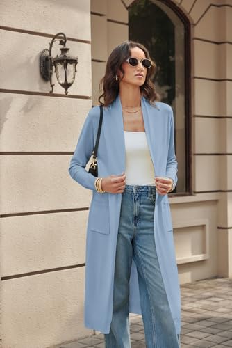 Image of GRACE KARIN Essential Solid Open Front Maxi Long Knitted Cardigan Sweater for Women
