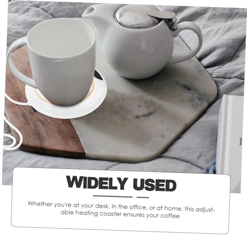 OUNONA Adjustable Electric Mug Warmer Coaster Portable Heating Pad for Coffee Tea Reusable Temperature Control Non-Slip Base for Home Office Use