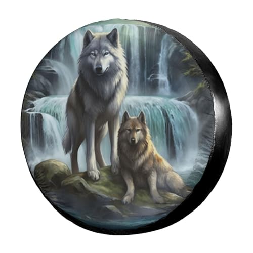Image of 3D Printed Wolf Spare Tire Cover Dust-Proof Wheel Tire Cover Fit Trailer, RV, SUV and Many Vehicle 14 Inch