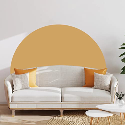 Calcomanía bohemia de medio círculo para cabecero de pared, calcomanía bohemia para decoración de pared, decoración de pasillo de hotel, 84x168 cm (amarillo) Cover