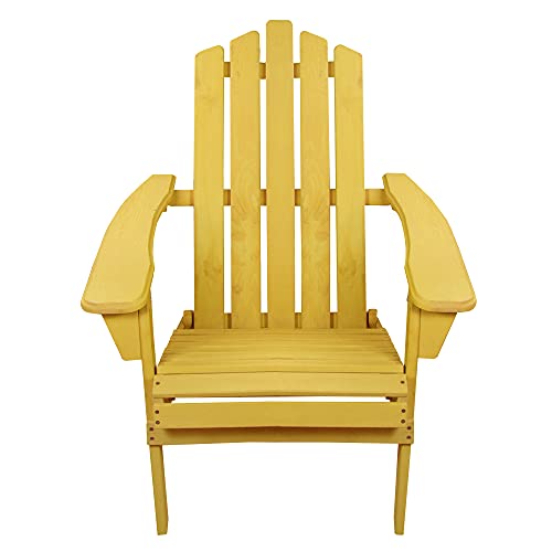 Northlight Classic Yellow Folding Wooden Adirondack Chair #TOP28