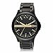 A|X Armani Exchange Men's Watch, Three-Hand Black Gold Stainless Steel Watch for Men