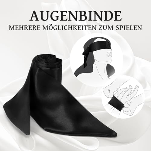 BDSM Bondage Sex spielzeug für die Paare,Sex Bondageset SM Kit Fesslset Einstellbar Handschellen Fußfesseln Bett mit Augenbinde Handgelenk Nacken Fesseln Sex spielzeug für die Frau Extrem