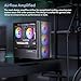 Okinos Micro ATX Case, 4 × 120mm ARGB Non-PWM Case Fans Pre-Installed, MATX PC Case, Temper Glass Side Panel, with Type-C, Black, Cypress 3 ARGB