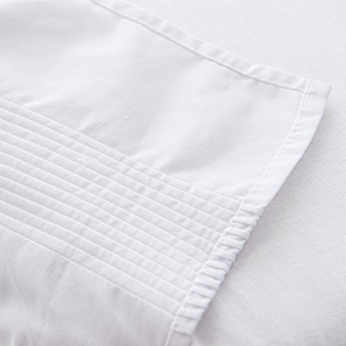 Valea Home Bed Skirt With Stitch On White Dust Ruffle With Split Corners, Durable Elegant Luxury Bedskirt King 14-Inch Tailored Drop #TOP7