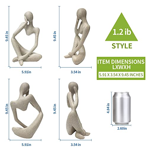 Prosfalt Sandstone Resin Thinker Style Abstract Sculpture Statue Collectible Figurines Home Office Bookshelf Desktop Decor(Sandstone - Left Reverie) #TOP5