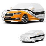 Holthly Autoabdeckung Passend für Skoda Fabia Ⅰ/Ⅱ/Ⅲ/Ⅳ(1999-2026) 10 Schichten Vollgarage Auto Abdeckplane 100% Wasserdicht Autoplane Outdoor Autogarage Wasser,Staubschutz,Wind,Regen und UV Schutz.