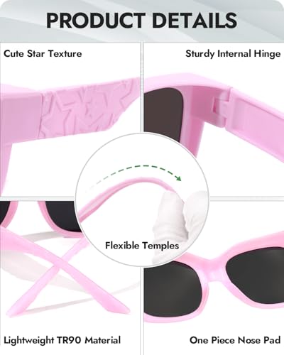 Meeloog Polarized Over Glasses Sunglasses For Women, Oversized Square Sun Glasses, Star Trendy Fit Go Over Shades MST00673