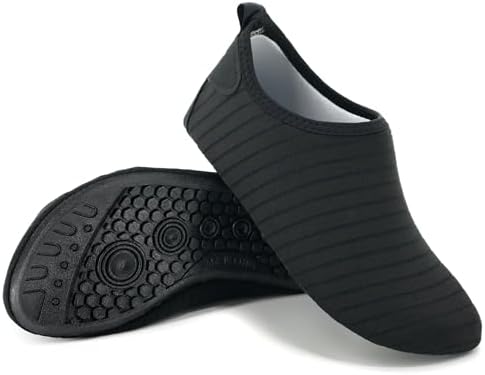 KAALFÖÖT Lightweight Water Shoes for All Ages – Travel Essentials for Beach Adventures, Quick-Dry Non Slip Shoes for Indoor & Outdoor – Comfortable Design for Men, Women & Kids Black 38-39