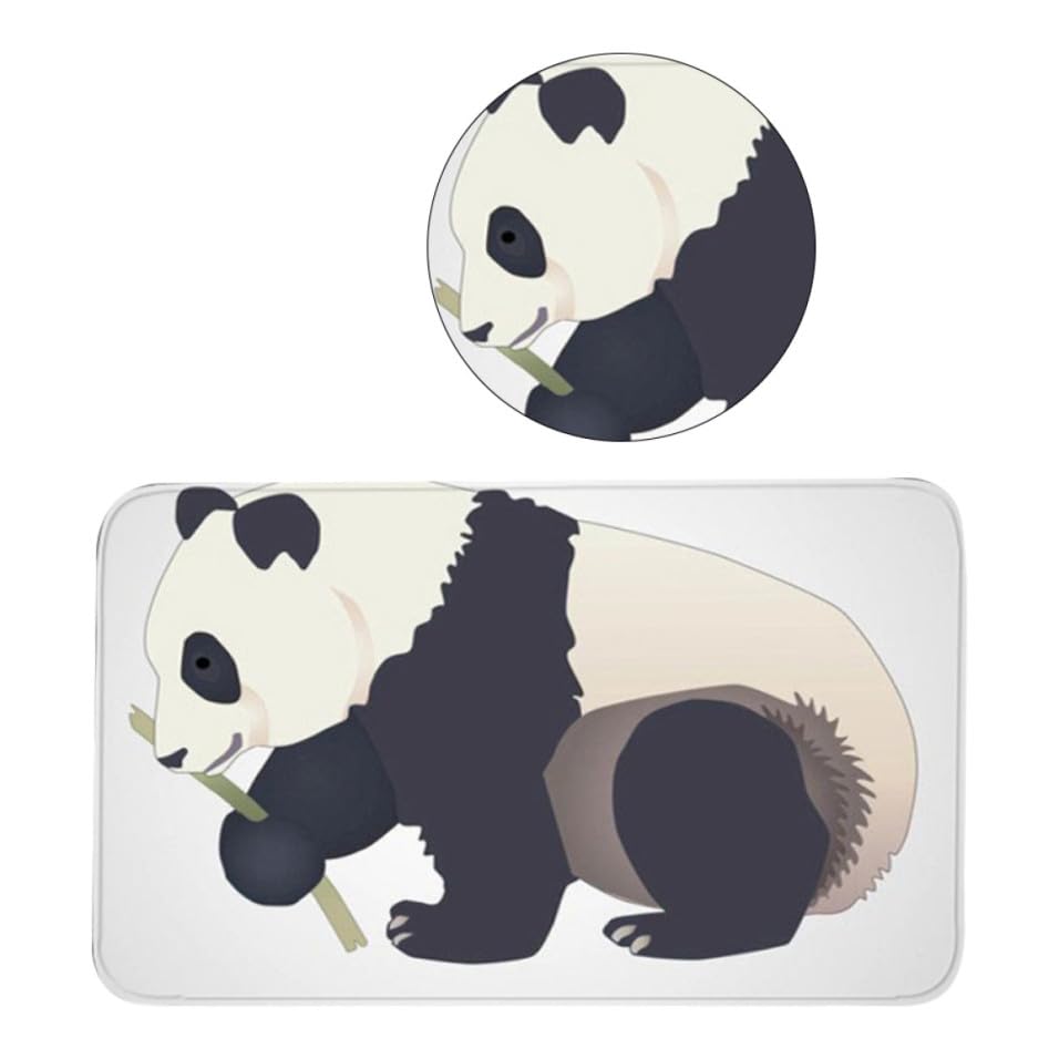 Alfombra baño panda con funda tapa inodoro lavable antideslizante