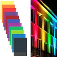 XAVSWRDE 11 Farben 22 Stück Scheinwerfer Farbfolie Gel Farbkorrektur Folie Farbfolie Farbfilter Folie Farbfilm Folie Hitzebeständige Farbfolie für Foto Studio Strobe Blitz LED Licht Lampe 29,7 x 21cm
