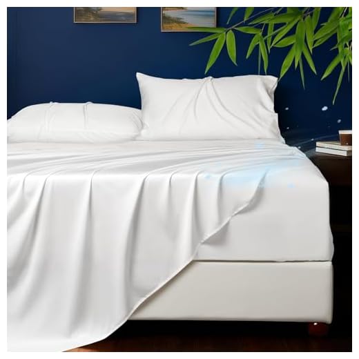 HYPREST 100% Bamboo Sheets King Size- Extra Deep Pocket Sheets Fits 18"-24" Thick Mattress,White Bamboo Sheets Luxury Silky Soft Breathable Cooling Bed Sheets No Sweat, Cool Sheets for Hot Sleepers.