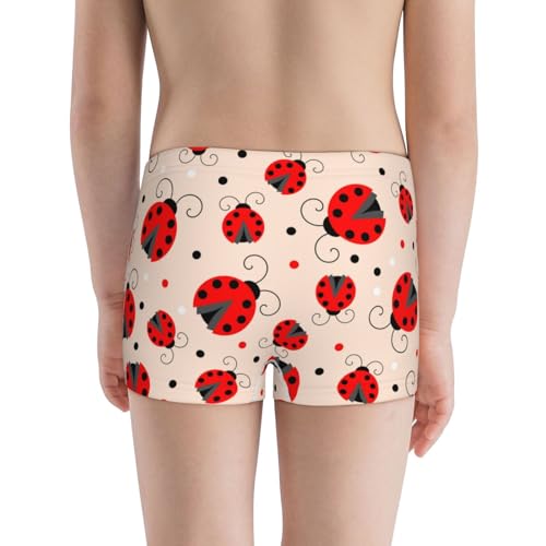 Boys' Cotton Boxer Brief Soft Underwear-Red Ladybug3
