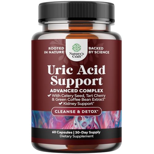 Green Coffee Bean Extract for Uric Acid Cleanse & Detox - Green Coffee Beans with Turmeric, Tart Cherry & Celery Seed for Adults - Daily Uric Acid Flush for Joints Support & Kidney Cleanser – 60 Ct
