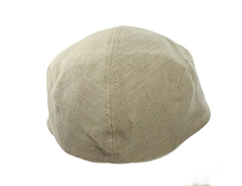 Genuine Irish Linen Newsboy Hat, Slim Fit Flat Cap For Men, Breathable & Lightweight, Ivy, Scally, Gatsby, Cabbie Style, Imported From Ireland, Cream, Small #TOP3