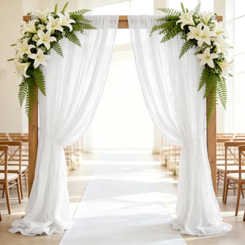 3 Stück Käsetuch Tischläufer Weiß, 300 x 90 cm Boho Gaze Tischläufer Cheesecloth Läufer für Hochzeit, Geburtstagsfeiern… – Ansicht 7