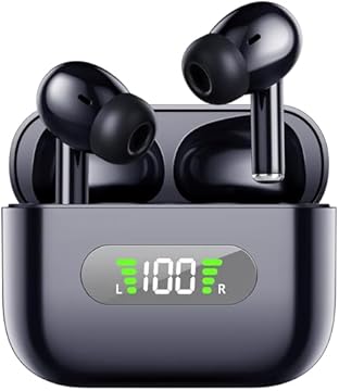 Ciciloud Cuffie Bluetooth, Auricolari Bluetooth 5.3 Stereo HiFi Immersivo, bassi profondi, 4 ENC microfoni, 72 ore di riproduzione, comode da indossare, Cuffiette IPX8 Impermeabili, per iOS & Android