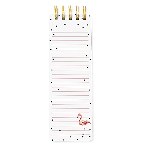 Graphique Flamingo Fun Reporter Journal, Portable Notebook With Chic Black Polka Dotted Cover, Flamingo Decal And Embellished Gold Foil - 150 Sheets W/ Matching Cover Designs, 3" X 8.75" #TOP1