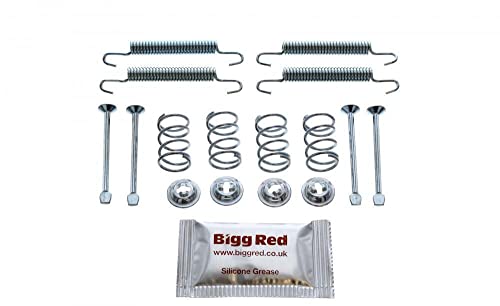 Bigg Red - Parking Hand Brake Shoe Fitting Kit - Rear Discs Brakes Drum dia 160mm, Shoe width 25mm - Compatible with, Vauxhall