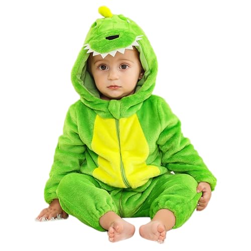 YloveM Mono bebé Capucha Mameluco de Bebé Unisex Disfraz de Dinosaurio Otoño Invierno Pijamas con Capucha Estilo Traje de Cosplay de Franela