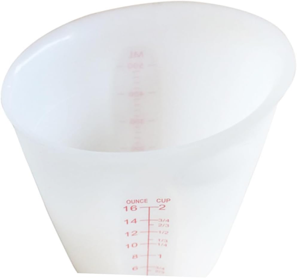 Cabilock 3pcs Silicone Measuring Cup Double Scale Translucent Food-grade Tool for Baking Mixing and Coffee Making Random Color Easy to Clean Compact Design