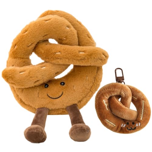 Simmpu Pretzel Toast Plush Toy,Food Cute Plushs Stuffed Toy,Cute Smile Creative Pretzel Plush Toys,Snacks Pillow Appease Doll Soft Cartoon Pillow,for Great Gift Choice Kids Adults (bagel)