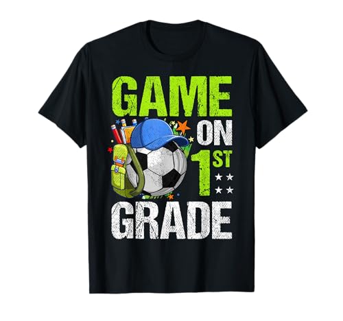 Game On 1st Grade Soccer Back To School Boy Girl Kids Gift T-Shirt