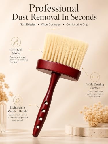 Image of KIRA Soft Bristle Dusting Brush with Wooden Handle | Multipurpose Cleaning Brush for Home, Office, Keyboard, Furniture, Shelves & Delicate Surfaces