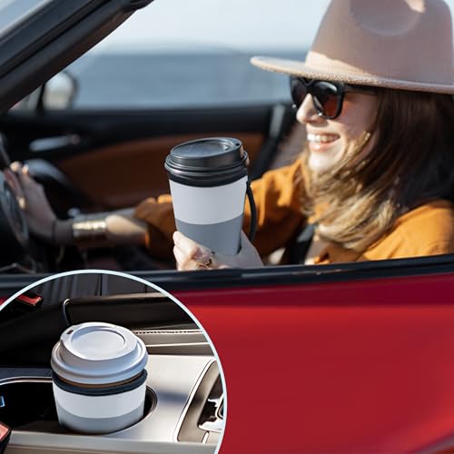 Image of KJQJLY 3 Pack Reusable Iced Coffee Sleeves for Iced Coffee Cups or Drinks Reusable Neoprene Insulated Sleeves for Hot and Cold Drinks from Starbucks, Dunkin, And More (Navy Blue)
