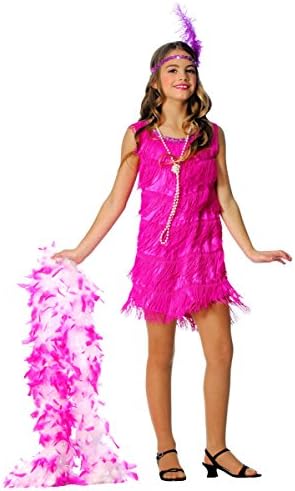 Official Costumes Flapper Kids Costume, Hot Pink, Large
