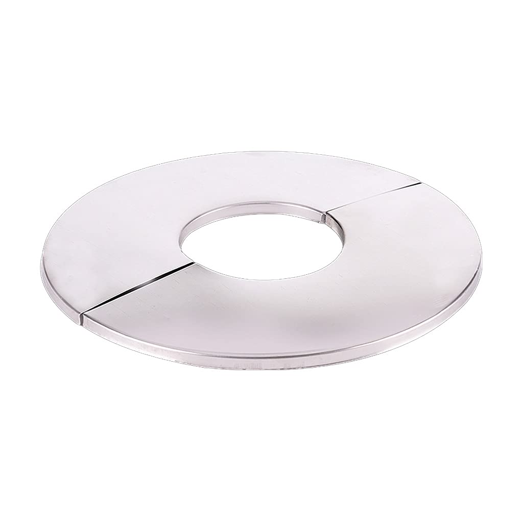 LiRRvb Stainless Steel Split Round Escutcheon Plate Wall Flange Faucet Decorative Cover for Kitchen Bathroom Wall Flange Pipe Cover Stainless Steel Round Escutcheon Plate